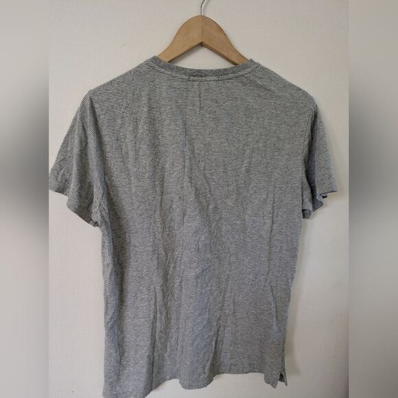 Robert Barakett Weston SS short sleeve cotton tshirt grey white stripe S Small - Picture 5 of 7